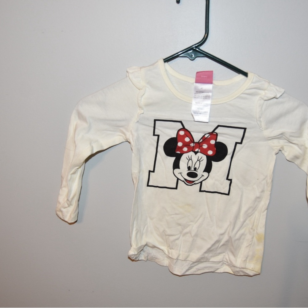 Disney Cream and Red Minnie Mouse Long Sleeve Tee